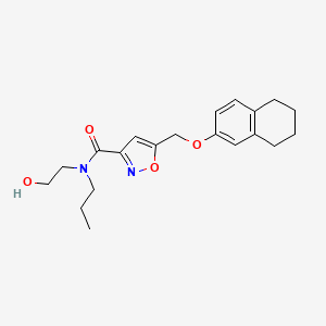 molecular formula C20H26N2O4 B5438402 N-(2-hydroxyethyl)-N-propyl-5-[(5,6,7,8-tetrahydronaphthalen-2-yloxy)methyl]isoxazole-3-carboxamide 