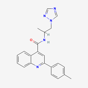 molecular formula C22H21N5O B5438476 2-(4-methylphenyl)-N-[1-methyl-2-(1H-1,2,4-triazol-1-yl)ethyl]-4-quinolinecarboxamide 