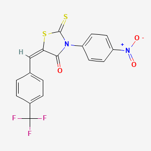 molecular formula C17H9F3N2O3S2 B5438491 3-(4-nitrophenyl)-2-thioxo-5-[4-(trifluoromethyl)benzylidene]-1,3-thiazolidin-4-one 