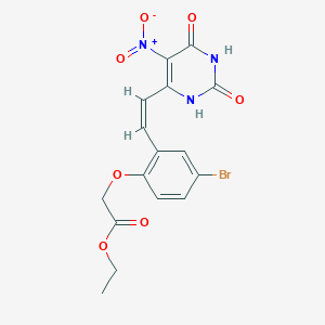 molecular formula C16H14BrN3O7 B5438517 ethyl {4-bromo-2-[2-(5-nitro-2,6-dioxo-1,2,3,6-tetrahydro-4-pyrimidinyl)vinyl]phenoxy}acetate 