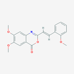 molecular formula C19H17NO5 B5438537 6,7-dimethoxy-2-[2-(2-methoxyphenyl)vinyl]-4H-3,1-benzoxazin-4-one 