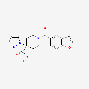 1-[(2-methyl-1-benzofuran-5-yl)carbonyl]-4-(1H-pyrazol-1-yl)piperidine-4-carboxylic acid