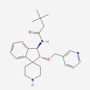 3,3-dimethyl-N-[(2R*,3R*)-2-(3-pyridinylmethoxy)-2,3-dihydrospiro[indene-1,4'-piperidin]-3-yl]butanamide