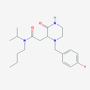 molecular formula C20H30FN3O2 B5438578 N-butyl-2-[1-(4-fluorobenzyl)-3-oxo-2-piperazinyl]-N-isopropylacetamide 