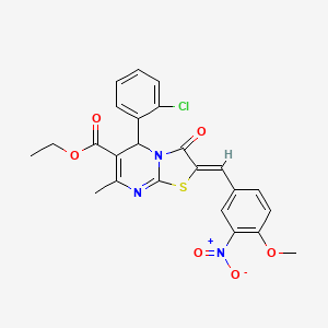 ethyl 5-(2-chlorophenyl)-2-(4-methoxy-3-nitrobenzylidene)-7-methyl-3-oxo-2,3-dihydro-5H-[1,3]thiazolo[3,2-a]pyrimidine-6-carboxylate