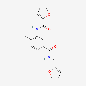 molecular formula C18H16N2O4 B5438591 N-(5-{[(2-furylmethyl)amino]carbonyl}-2-methylphenyl)-2-furamide 