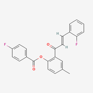 molecular formula C23H16F2O3 B5438609 2-[3-(2-fluorophenyl)acryloyl]-4-methylphenyl 4-fluorobenzoate 