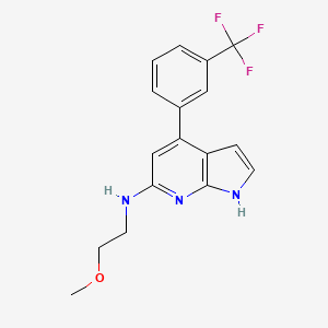 molecular formula C17H16F3N3O B5438631 N-(2-methoxyethyl)-4-[3-(trifluoromethyl)phenyl]-1H-pyrrolo[2,3-b]pyridin-6-amine 