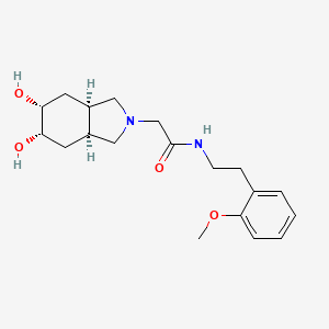 molecular formula C19H28N2O4 B5438655 2-[(3aR*,5R*,6S*,7aS*)-5,6-dihydroxyoctahydro-2H-isoindol-2-yl]-N-[2-(2-methoxyphenyl)ethyl]acetamide 