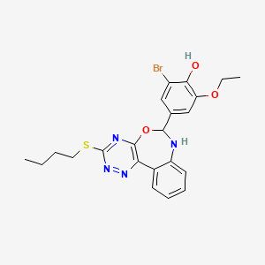 molecular formula C22H23BrN4O3S B5438675 2-bromo-4-[3-(butylthio)-6,7-dihydro[1,2,4]triazino[5,6-d][3,1]benzoxazepin-6-yl]-6-ethoxyphenol 