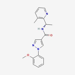 1-(2-methoxyphenyl)-N-[(1S)-1-(3-methylpyridin-2-yl)ethyl]-1H-pyrazole-4-carboxamide