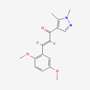 molecular formula C16H18N2O3 B5438679 3-(2,5-dimethoxyphenyl)-1-(1,5-dimethyl-1H-pyrazol-4-yl)-2-propen-1-one 