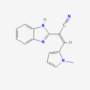 molecular formula C15H12N4 B5438681 2-(1H-benzimidazol-2-yl)-3-(1-methyl-1H-pyrrol-2-yl)acrylonitrile 