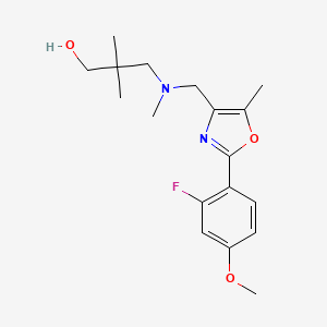 3-[{[2-(2-fluoro-4-methoxyphenyl)-5-methyl-1,3-oxazol-4-yl]methyl}(methyl)amino]-2,2-dimethylpropan-1-ol