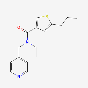 molecular formula C16H20N2OS B5438707 N-ethyl-5-propyl-N-(4-pyridinylmethyl)-3-thiophenecarboxamide 