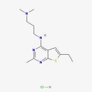 molecular formula C14H23ClN4S B5438711 N'-(6-ethyl-2-methylthieno[2,3-d]pyrimidin-4-yl)-N,N-dimethyl-1,3-propanediamine hydrochloride 