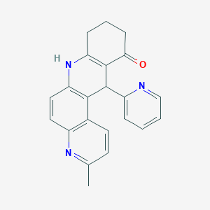 molecular formula C22H19N3O B5438737 3-methyl-12-pyridin-2-yl-8,9,10,12-tetrahydrobenzo[b]-4,7-phenanthrolin-11(7H)-one CAS No. 5771-93-7