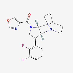 molecular formula C19H19F2N3O2 B5438743 (2R*,3S*,6R*)-3-(2,3-difluorophenyl)-5-(1,3-oxazol-4-ylcarbonyl)-1,5-diazatricyclo[5.2.2.0~2,6~]undecane 