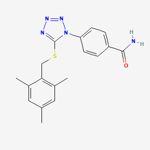 4-{5-[(mesitylmethyl)thio]-1H-tetrazol-1-yl}benzamide