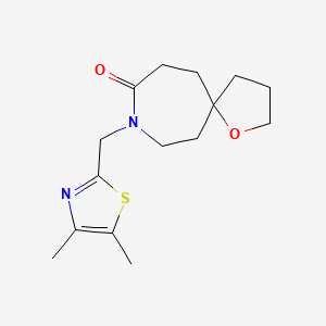 molecular formula C15H22N2O2S B5438764 8-[(4,5-dimethyl-1,3-thiazol-2-yl)methyl]-1-oxa-8-azaspiro[4.6]undecan-9-one 