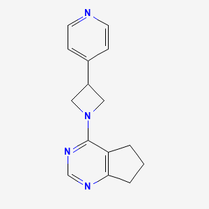 molecular formula C15H16N4 B5438772 4-[3-(4-pyridinyl)-1-azetidinyl]-6,7-dihydro-5H-cyclopenta[d]pyrimidine 