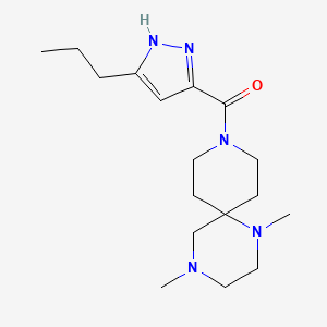 molecular formula C17H29N5O B5438800 1,4-dimethyl-9-[(3-propyl-1H-pyrazol-5-yl)carbonyl]-1,4,9-triazaspiro[5.5]undecane 