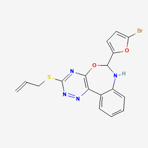 molecular formula C17H13BrN4O2S B5438806 3-(allylthio)-6-(5-bromo-2-furyl)-6,7-dihydro[1,2,4]triazino[5,6-d][3,1]benzoxazepine 