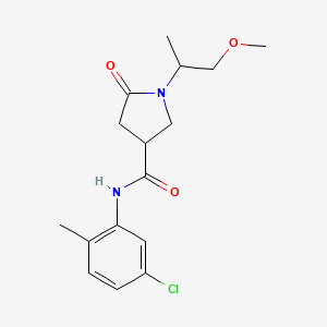 molecular formula C16H21ClN2O3 B5438818 N-(5-chloro-2-methylphenyl)-1-(2-methoxy-1-methylethyl)-5-oxo-3-pyrrolidinecarboxamide 