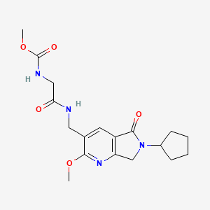 methyl (2-{[(6-cyclopentyl-2-methoxy-5-oxo-6,7-dihydro-5H-pyrrolo[3,4-b]pyridin-3-yl)methyl]amino}-2-oxoethyl)carbamate