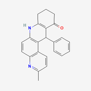 molecular formula C23H20N2O B5438844 3-methyl-12-phenyl-8,9,10,12-tetrahydrobenzo[b]-4,7-phenanthrolin-11(7H)-one 