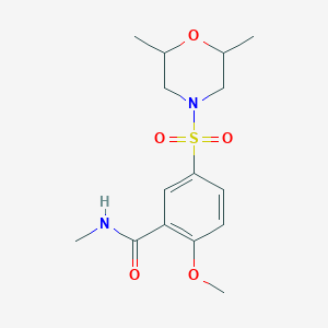 molecular formula C15H22N2O5S B5438861 5-[(2,6-dimethyl-4-morpholinyl)sulfonyl]-2-methoxy-N-methylbenzamide 