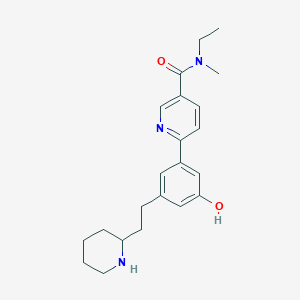 molecular formula C22H29N3O2 B5438870 N-ethyl-6-[3-hydroxy-5-(2-piperidin-2-ylethyl)phenyl]-N-methylnicotinamide 