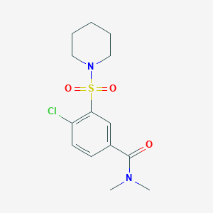 molecular formula C14H19ClN2O3S B5438876 4-chloro-N,N-dimethyl-3-(piperidin-1-ylsulfonyl)benzamide 