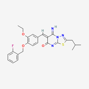 6-{3-ethoxy-4-[(2-fluorobenzyl)oxy]benzylidene}-5-imino-2-isobutyl-5,6-dihydro-7H-[1,3,4]thiadiazolo[3,2-a]pyrimidin-7-one