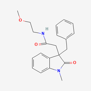 molecular formula C21H24N2O3 B5438918 2-(3-benzyl-1-methyl-2-oxo-2,3-dihydro-1H-indol-3-yl)-N-(2-methoxyethyl)acetamide 