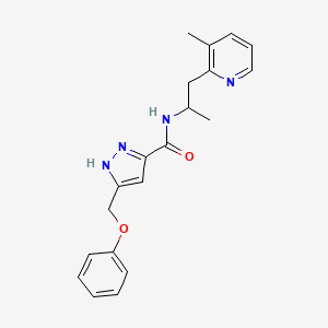 N-[1-methyl-2-(3-methylpyridin-2-yl)ethyl]-5-(phenoxymethyl)-1H-pyrazole-3-carboxamide