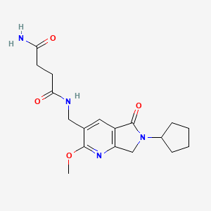 N-[(6-cyclopentyl-2-methoxy-5-oxo-6,7-dihydro-5H-pyrrolo[3,4-b]pyridin-3-yl)methyl]succinamide