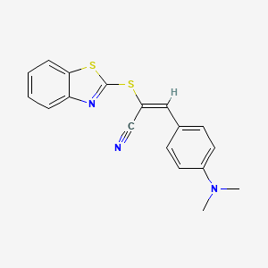 molecular formula C18H15N3S2 B5438956 2-(1,3-benzothiazol-2-ylthio)-3-[4-(dimethylamino)phenyl]acrylonitrile 