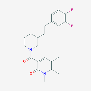 molecular formula C22H26F2N2O2 B5438957 3-({3-[2-(3,4-difluorophenyl)ethyl]-1-piperidinyl}carbonyl)-1,5,6-trimethyl-2(1H)-pyridinone 