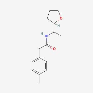 molecular formula C15H21NO2 B5438963 2-(4-methylphenyl)-N-[1-(tetrahydro-2-furanyl)ethyl]acetamide 