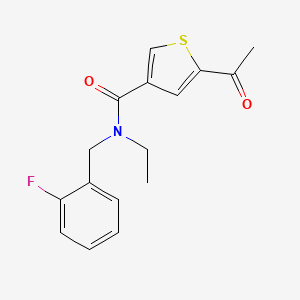 molecular formula C16H16FNO2S B5438998 5-acetyl-N-ethyl-N-(2-fluorobenzyl)thiophene-3-carboxamide 