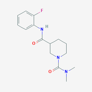 molecular formula C15H20FN3O2 B5439012 N~3~-(2-fluorophenyl)-N~1~,N~1~-dimethyl-1,3-piperidinedicarboxamide 