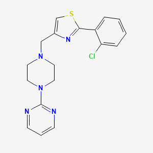 2-(4-{[2-(2-chlorophenyl)-1,3-thiazol-4-yl]methyl}-1-piperazinyl)pyrimidine