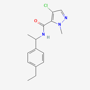 molecular formula C15H18ClN3O B5439047 4-chloro-N-[1-(4-ethylphenyl)ethyl]-1-methyl-1H-pyrazole-5-carboxamide 