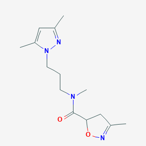 N-[3-(3,5-dimethyl-1H-pyrazol-1-yl)propyl]-N,3-dimethyl-4,5-dihydroisoxazole-5-carboxamide