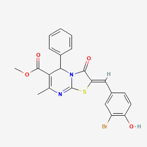 methyl 2-(3-bromo-4-hydroxybenzylidene)-7-methyl-3-oxo-5-phenyl-2,3-dihydro-5H-[1,3]thiazolo[3,2-a]pyrimidine-6-carboxylate