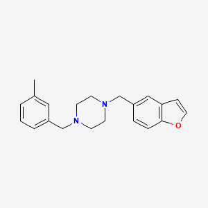 molecular formula C21H24N2O B5439069 1-(1-benzofuran-5-ylmethyl)-4-(3-methylbenzyl)piperazine 