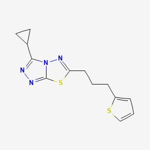 molecular formula C13H14N4S2 B5439076 3-cyclopropyl-6-[3-(2-thienyl)propyl][1,2,4]triazolo[3,4-b][1,3,4]thiadiazole 