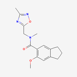 6-methoxy-N-methyl-N-[(3-methyl-1,2,4-oxadiazol-5-yl)methyl]indane-5-carboxamide