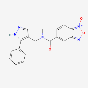 molecular formula C18H15N5O3 B5439102 N-methyl-N-[(3-phenyl-1H-pyrazol-4-yl)methyl]-2,1,3-benzoxadiazole-5-carboxamide 1-oxide 